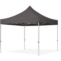 3x3m gazebo pieghevole PES 800, PROFESSIONAL 40mm alluminio, grigio scuro