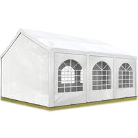 TOOLPORT Carpa de fiesta de alta calidad 3x6 m carpa para fiestas carpa de lona PE 450 N carpa de jardín carpa para fiestas blanca impermeable