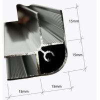 Glaswerk Westfalen- 200x30x30cm Aluminium U-Profil