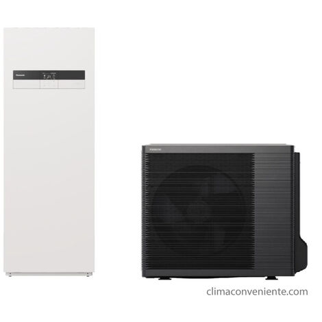 Panasonic Pompa di Calore Aquarea All in One K Generazione Monofase 9 kw splittata con bollitore 200 litri WH-ADC0309K3E5 WH-UDZ09KE5