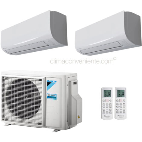 Climatizzatore Dual Split Reversibile Daikin Sensira A++ 9000+12000 BTU Inverter (2MXF50A + CTXF25/35C)