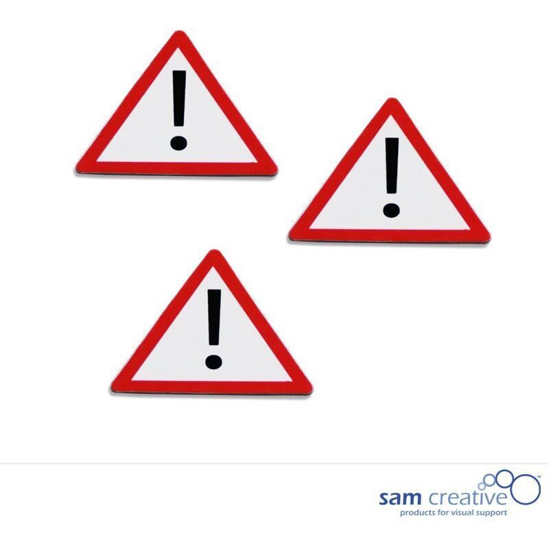 Magnetisch Symbool Attentie 3,5x4 cm rood