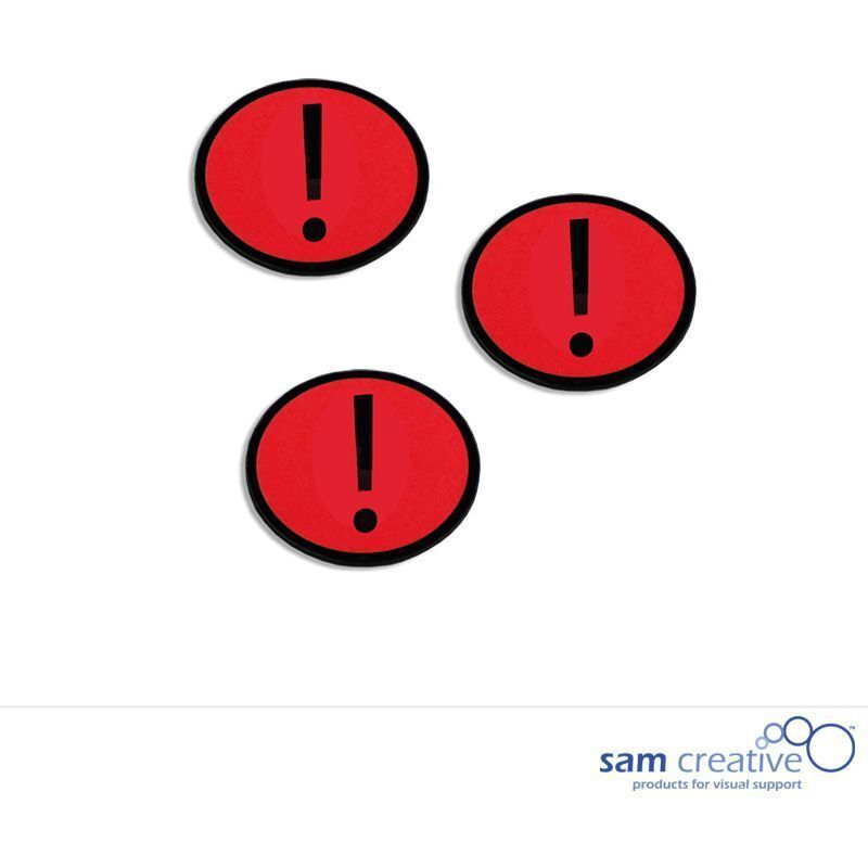 Magnetisch Symbool Uitroepteken 3x3 cm rood