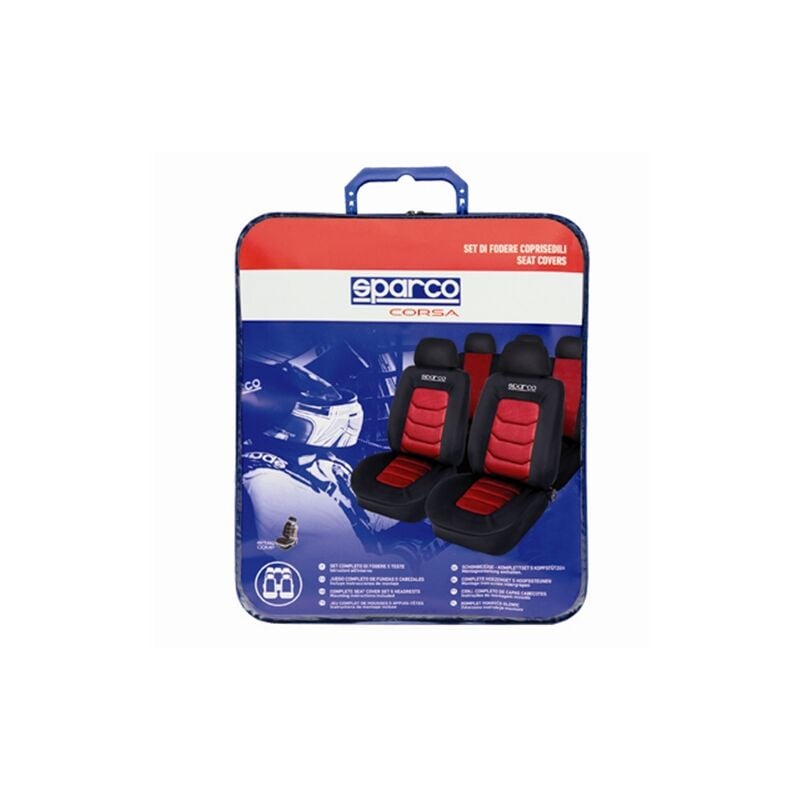 SPCS442RD SPARCO Sport Autositzbezug rot/schwarz, Polyester, vorne