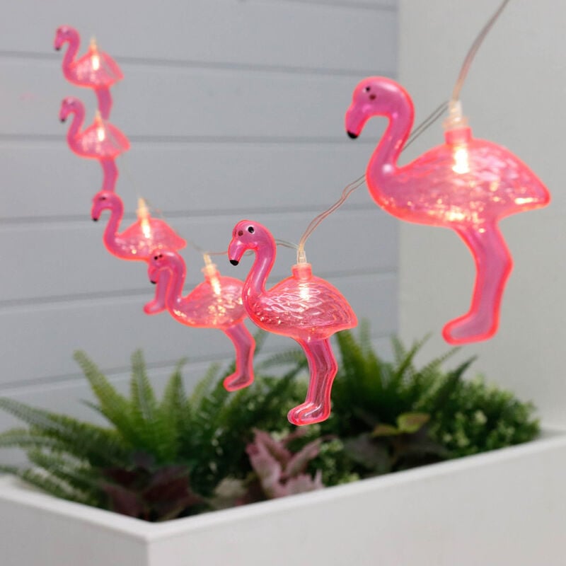 LED-Lichterkette - Flamingo 2 Meter - Solar - Leuchten - 10