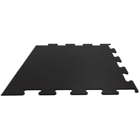 Sportboden - Puzzle-Seitenstück - Schwarz - 106 x 106 cm - 10 mm - Sportmatte für Fitnessboden im Homegym