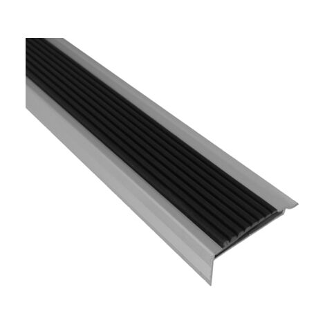 PROVISTON Treppenkante Aluminium eloxiert Silber Breite 50 mm Höhe 28 mm  Länge 1000 mm Gebohrt Treppenkantenprofil Treppenwinkel Winkelprofil  Kombiwinkel 1 Stück