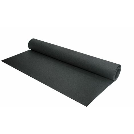 Fitnessboden Schwarz Premium - Bodenmatte pro ganzem Meter - 125 cm breit,  6mm dick