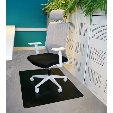 PVC-Bürostuhlunterlage Hartboden - Schwarz - 120 x 150 cm - Bodenschutzmatte  für Hartböden