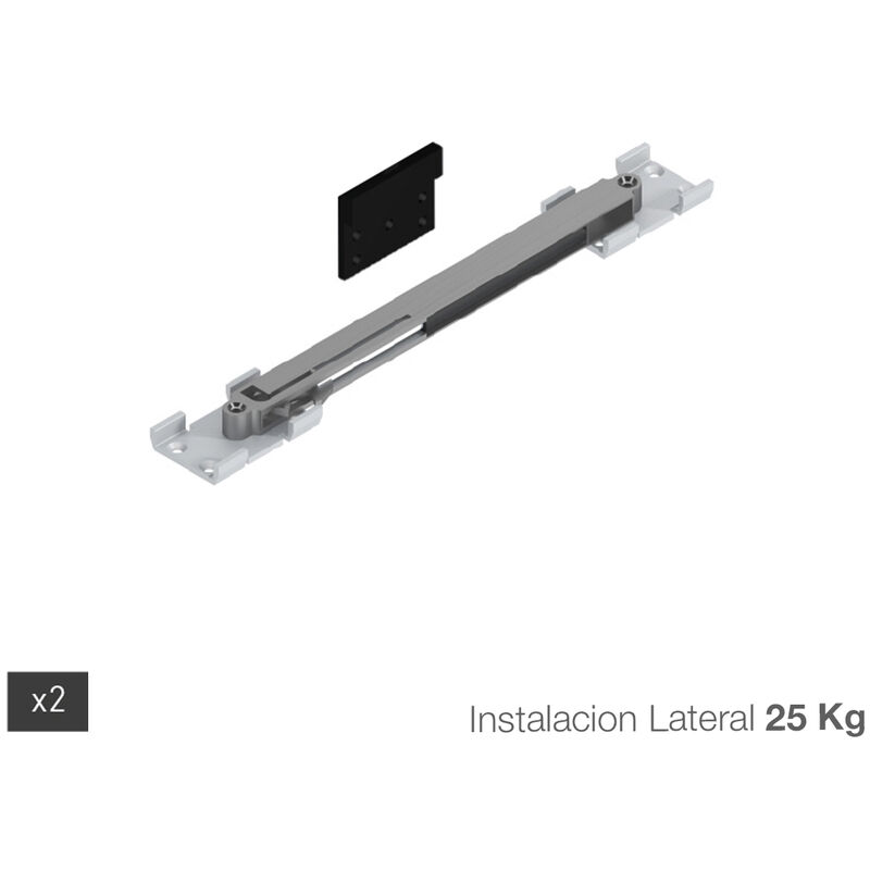 Amortiguador de montaje rapido para puerta de armario corredera 25 kg