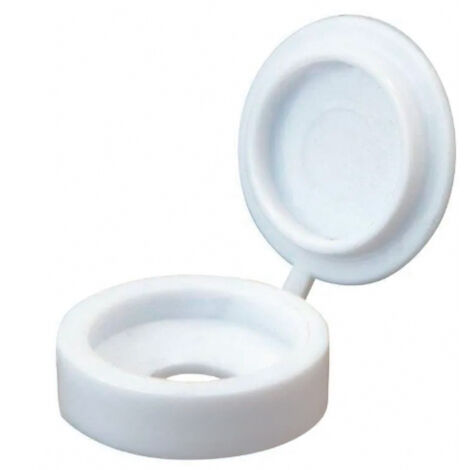Caja de: 100 Uds. Embellecedor Plastico Blanco D-15Mm (2 piezas) (1/3)
