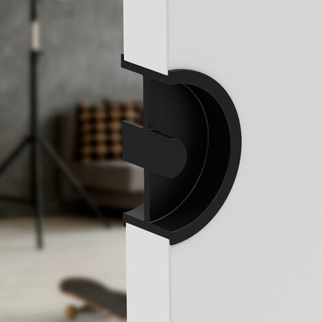 Asa Media Luna Para 10 mm Inox Mate   - LUNA - Tirador embutido al canto para puertas correderas