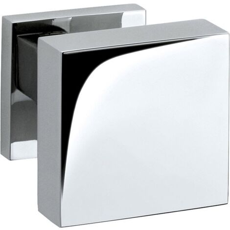 Cuadro - Pomo Calle R.317-Cs Cromo Mate - CUADRO - Pomos cuadrados planos con roseta para puerta entrada design by Groël (1/4)