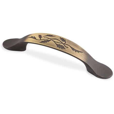 Asa 96 mm R.6521805 Cuero (PROVENCE) - PROVENCE - Tirador arquedado con grabado floral (1/4)