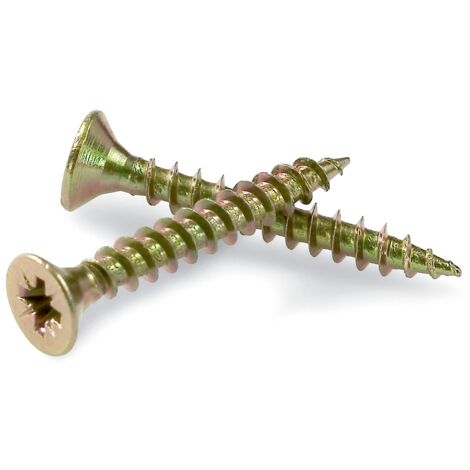 Caja de: 1000 Uds. Tornillo Pozidrive Bricromatado Cabeza Plana (19-30) 3.5X30 Cs