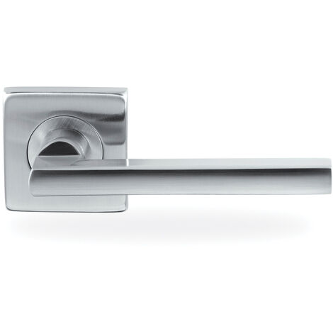 Emuca Juego de manivelas para puertas de interior Bunbury, con roseta  D.50mm, Aluminio, Negro