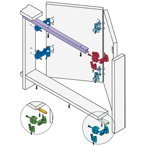 Bisara Central Regulable Koblenz S-2200   - Guías y herrajes puertas correderas plegable SERIE 2200 para 20 Kg por hoja