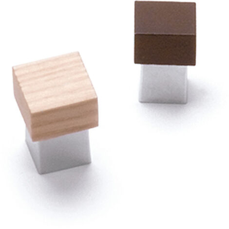 Tirador Symbiosis 9090 - Cromo mate/Fresno, barniz wengué. 21x21x29x16mm. (1/4)