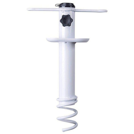 Marbueno Pincho Parasol Succion Acero Blanco para Playa y Jardin (1/2)