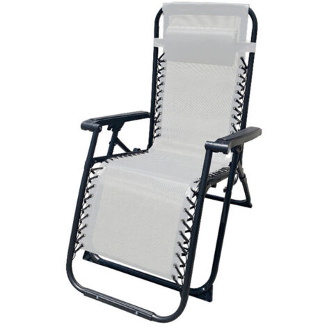 Marbueno Tumbona Plegable Acero Con Cojin Jardin 90X66X108 cm Gris 10009