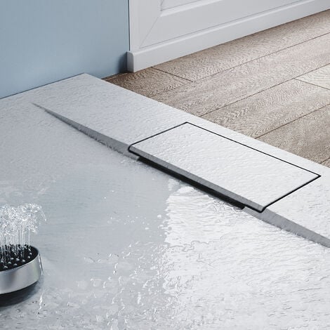 SONNI Receveur de douche Plat SMC Blanc 120x90cm,Antidérapant