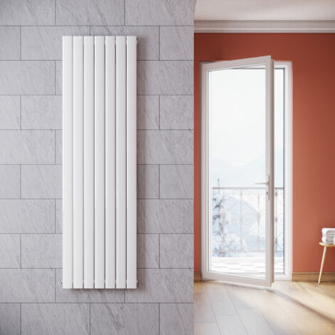 SONNI Radiateur eau chaude en acier Conception murale Vertical Tube plat Tube plat Radiateur chauffage central 1800x542mm Panneau Double Blanc (1865W)