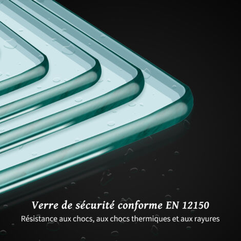 SIRHONA Paroi de Douche 110x200cm Walk-in Panneau Fixe,Verre Trempé de Sécurité Nano 8 mm,Ecran en Verre Facile à Nettoyer