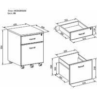 Two Drawer Lockable A4 Suspension Filing Pedestal Cabinet Cupboard Matching Graphite Black Desks for Home Office - Piranha Furniture Blenny - Graphite Black