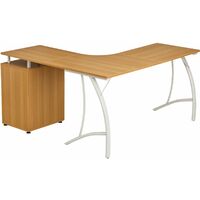 Large Corner Computer Desk with 3 Drawers and A4 Filing Matching Range Home Office Oak - Piranha Furniture Regal - Oak