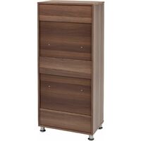 Tall Cupboard with 3 shelves Storage Filing Cabinet Matching Range of Home Office in Dark Walnut - Piranha Furniture Bonito - Dark Walnut