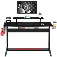 Carbon Fibre Effect Computer and Gaming Desk for Home Office - Piranha Furniture Chinook