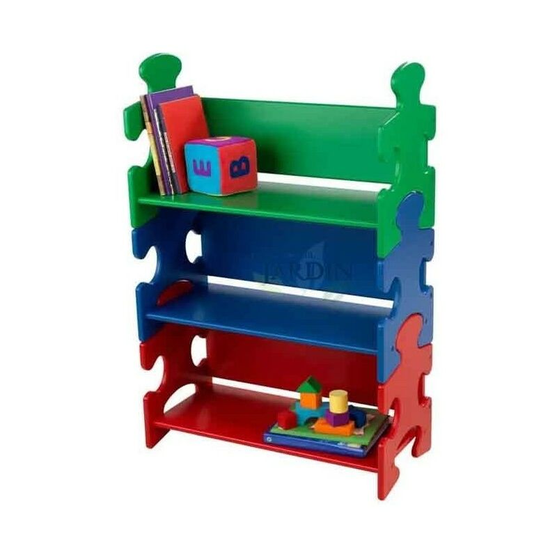 Organizer per giocattoli con scatole 2 livelli per bambini, Scaffale  multilivello in HDPE a forma di camion Beige