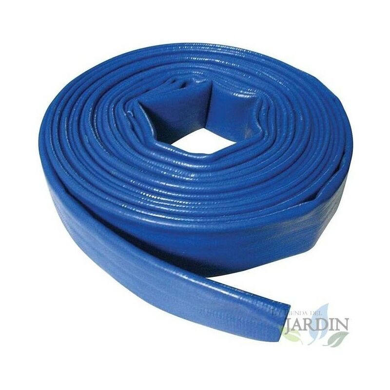 TUBO PIATTO 40 mm 5 metri per scarico acqua, PVC poliestere gomma Layflat  blu per fuoco e piscine (1 1/2 )