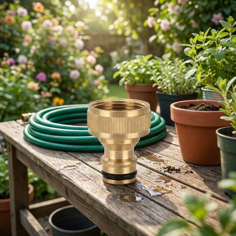 Adattatore Per Irrigazione A Goccia 3/4 NPT Femmina X 3/4 GHT Femmina – Raccordo In Ottone Per Tubo Da Giardino E Rubinetto