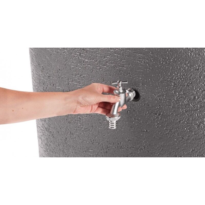 Cisterna Per Acqua Piovana Noblesse 275L Grigio Granito - Resistente UV Con Coperchio Sicuro E Vasi Inclusi