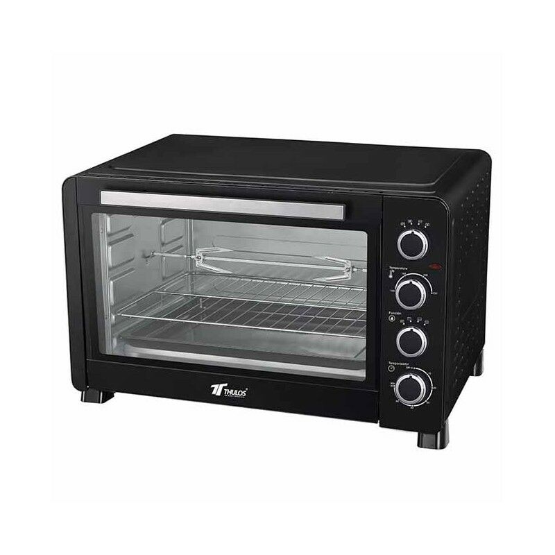 Forno Elettrico - 60 l, 2000 W, 6 Modalità di Cottura, con Girarrosto,  Temperatura 100-230°C, Timer, Doppio Vetro, Luce Interna