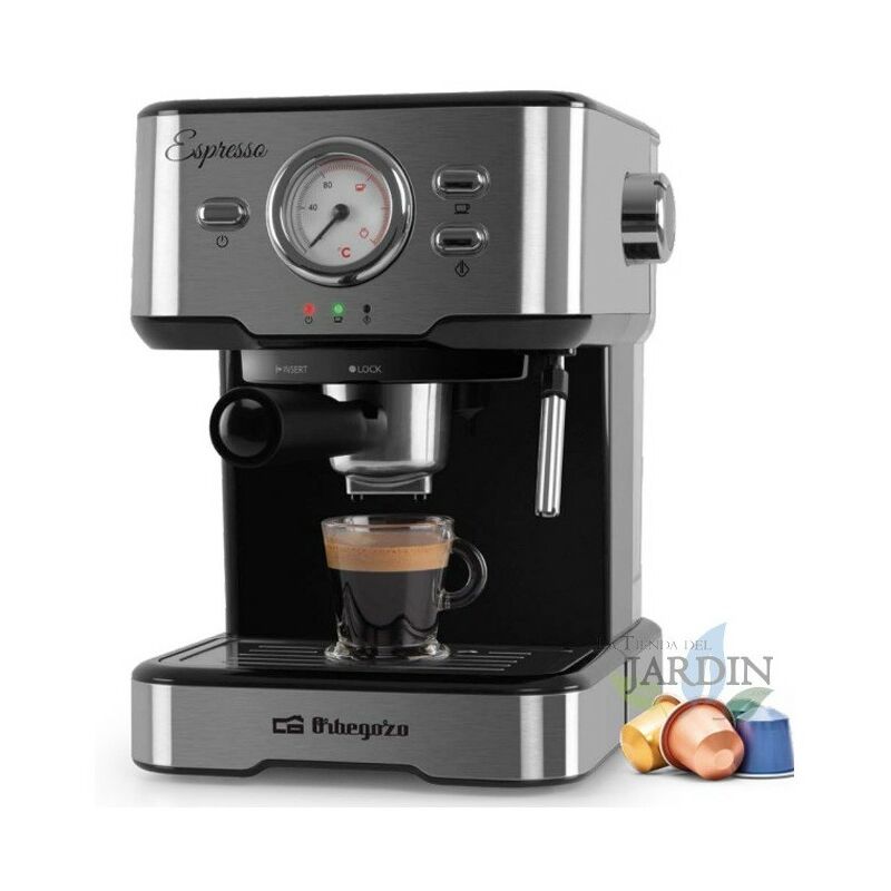 Macchina per caffè espresso automatica Orbegozo 1100W, 1,5 L. Compatibile  con capsule Nespresso.