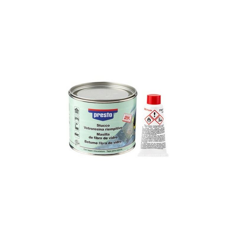 Stucco Poliestere In Fibra Di Vetro 1 Kg Con Indurente – Riparazione Professionale Per Auto, Plastica E Legno, Made In Germany