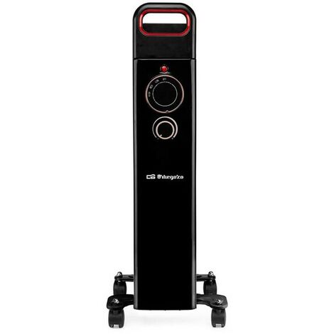 Radiatore A Olio Orbegozo RN 2500, 11 Elementi, 2500W, Termostato, Rotelle E Raccordi, Nero