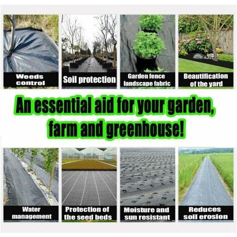 Yuzet 4 m Larghezza 100 gsm Ground Cover Telo Anti-Erbacce pacciamatura Membrane vialetto