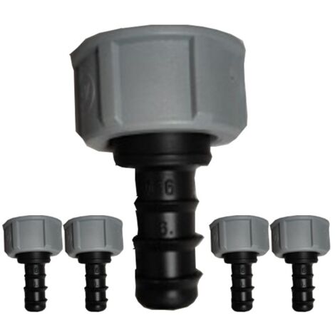 Suinga Confezione da 10 collegamenti irrigazione a goccia 16 mm anello di sicurezza | manicotto connettore tubo 16 mm | collegamento goccia per tubo da 16 mm