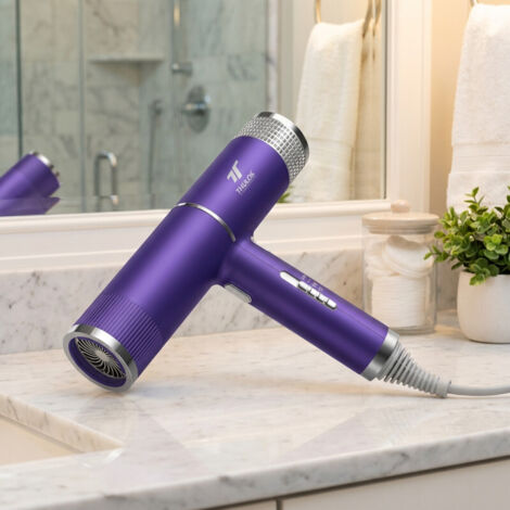 Asciugacapelli Thulos, 1500W. Ottimo flusso d'aria. Viola