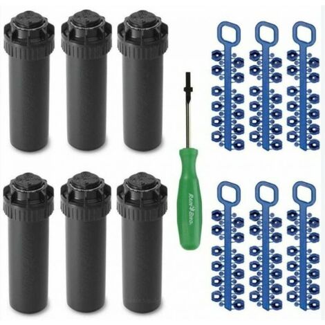 Set di 6 Irrigatore Rain Bird 5004-PC 3/4'', Raggio 7,6 a 15,2 m, angolo regolabile + Accesori
