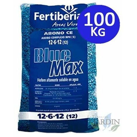 Fertilizzante complesso Blue Max 12-8-12 da 100 kg  Azione rapida  Alta solubilità di fosforo, azoto e potassio (1/4)