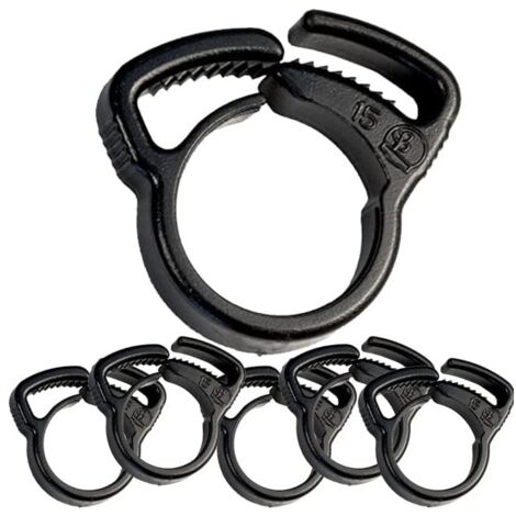 Set di 10 Morsetto per irrigazione a goccia 16 mm, nero. Utile per tubo da 16 mm, fissaggio del tubo per l'irrigazione a goccia