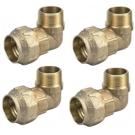 RACCORDO A SQUADRA IN OTTONE PER TUBO PE 32 MM Raccordi a compressione per polietilene GREINER 44974500732