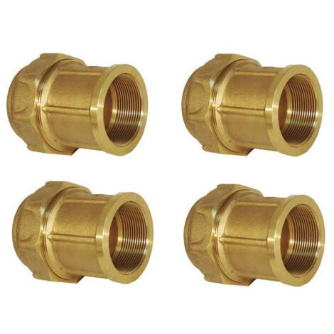 Set di 4 Raccordo femmina in ottone 20 mm x 1/2'' per tubo in polietilene Unione per Tubi Irrigazione