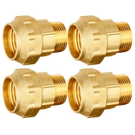 Set di 4 Raccordo maschio in ottone 25 mm x 3/4'' per tubo in polietilene  Unione per Tubi Irrigazione