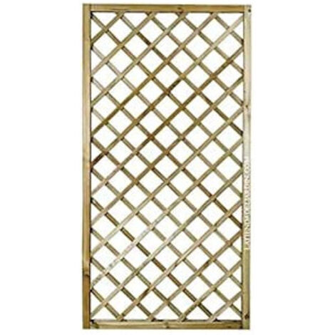Pannello Grigliato Rettangolare In Legno 50 x 180 cm, quadrati da 9 cm. Per Arredo Balcone, Giardino, Esterno