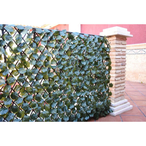 Siepe Artificiale con rete in Legno di Salice naturale, Estensibile 1 x 2 metri